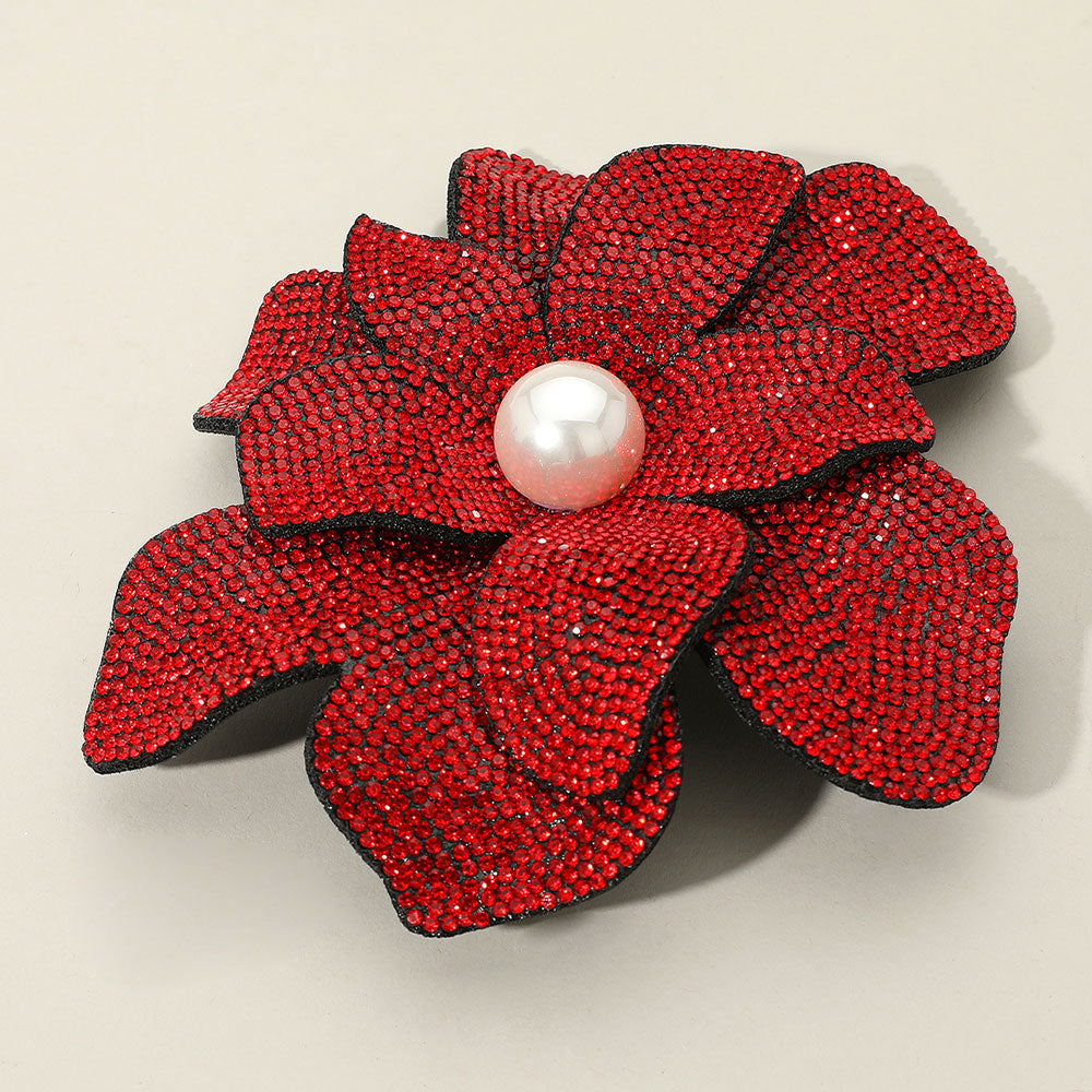 FLOWER BROOCH RED