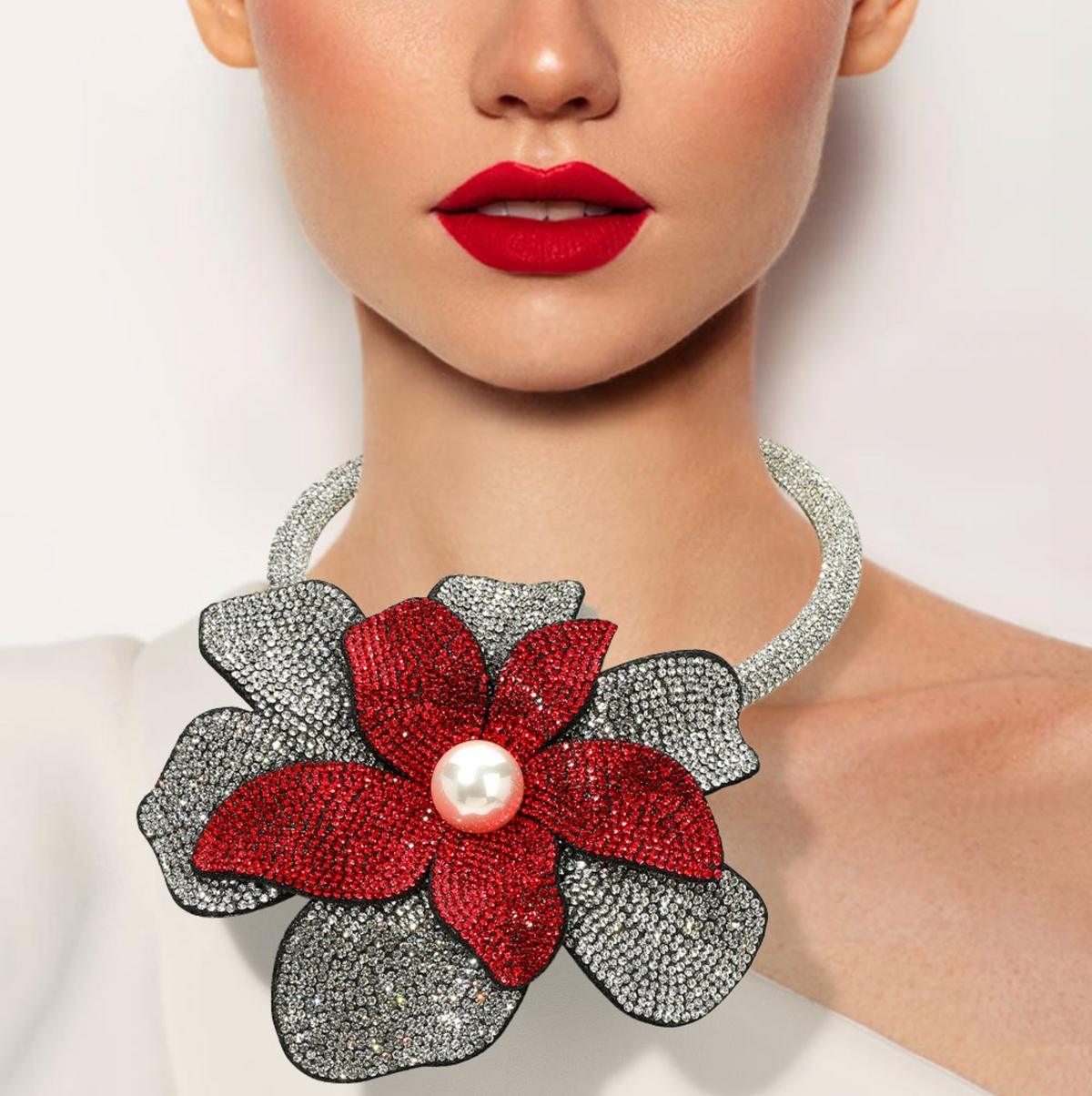 FLOWER NECKLACE RD SL