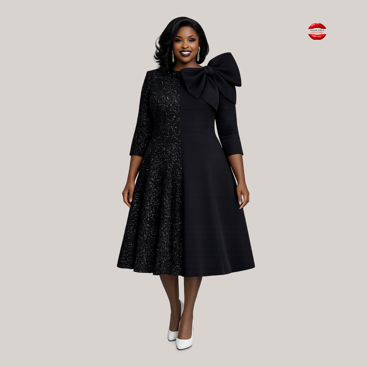 BELLA NOIRE BOW DRESS