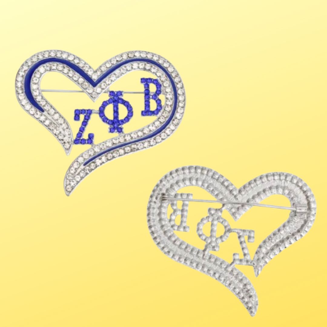 ZETA HEART BROOCH