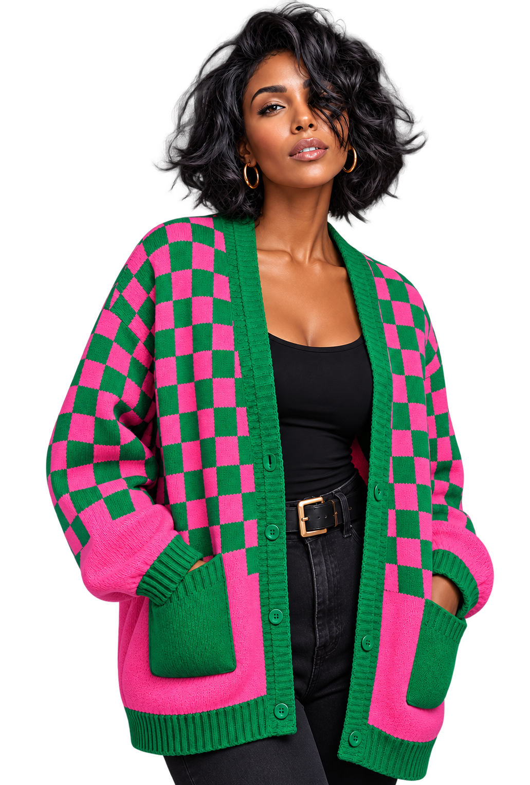 CHECKED IN CARDIGAN