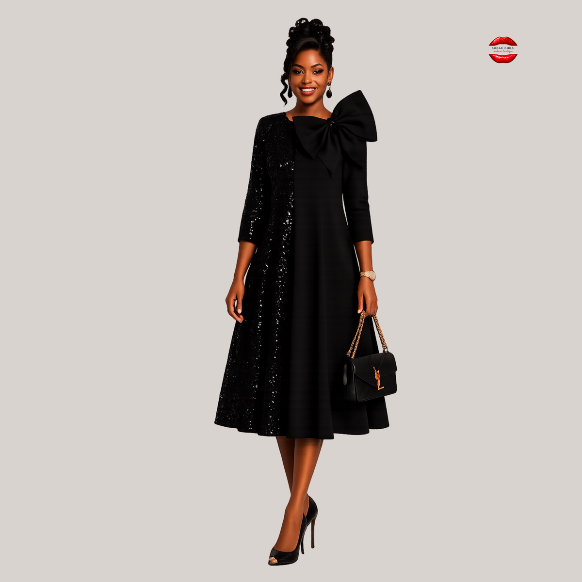 BELLA NOIRE BOW DRESS