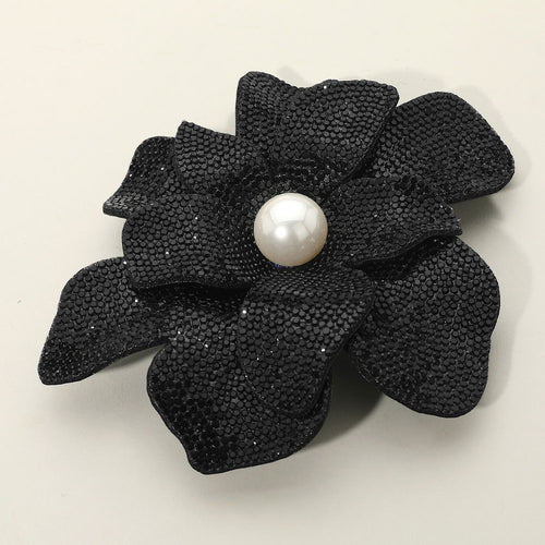 FLOWER BROOCH BLK