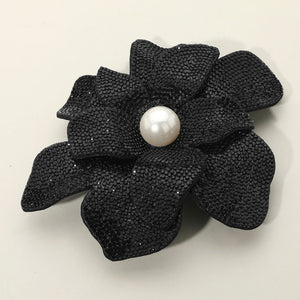 FLOWER BROOCH BLK