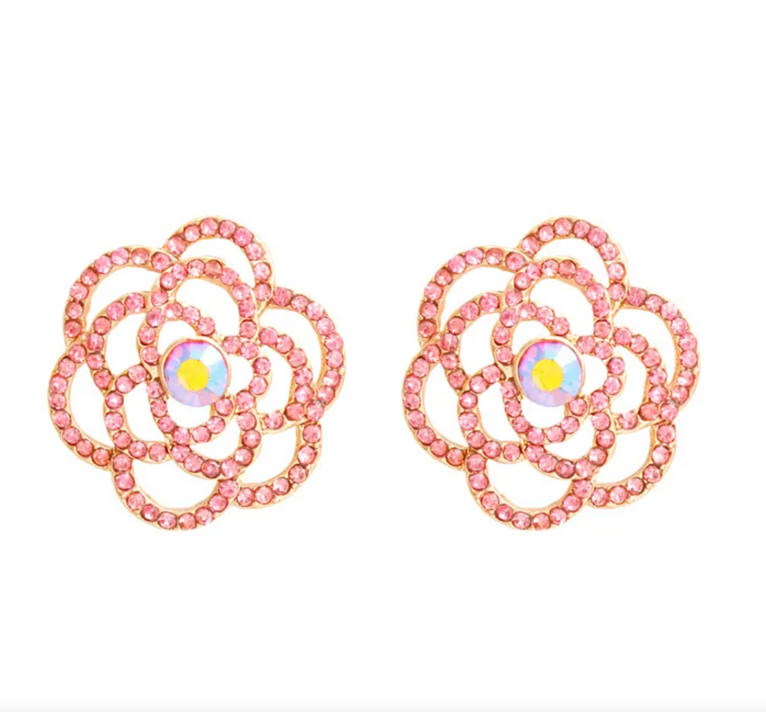 PINK ROSE EARRINGS