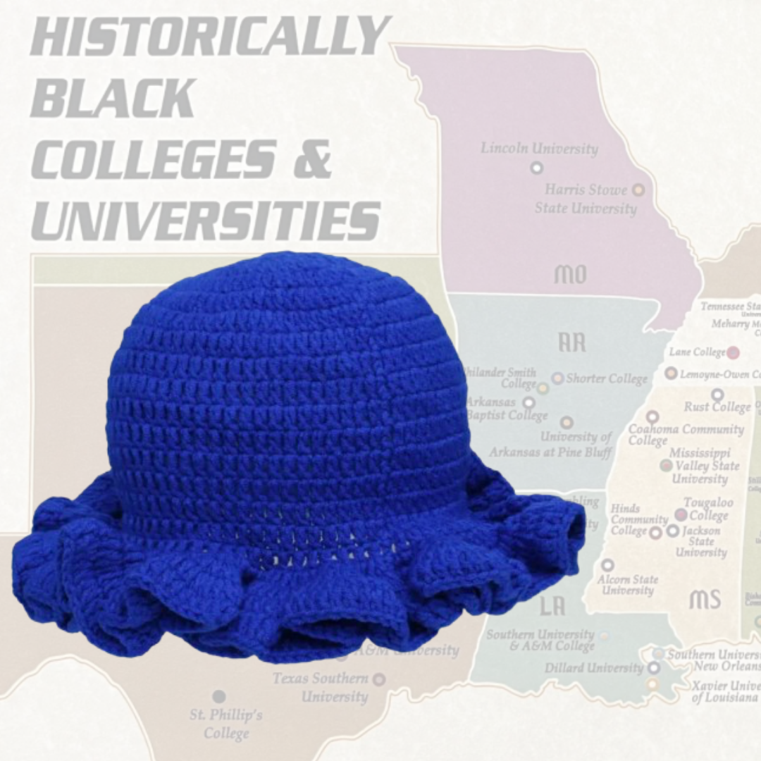 BLUE CROCHET BUCKET HAT