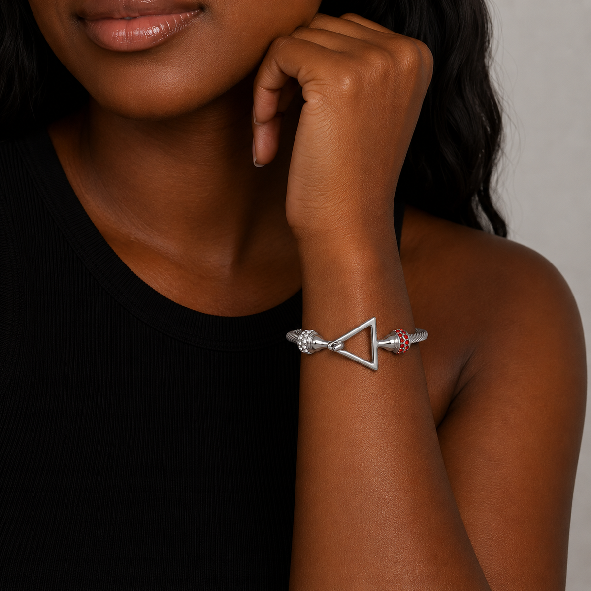 STERLING TIES BANGLE